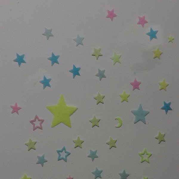 100pc 3D Colorful Wall Star Luminous Glow Sticker