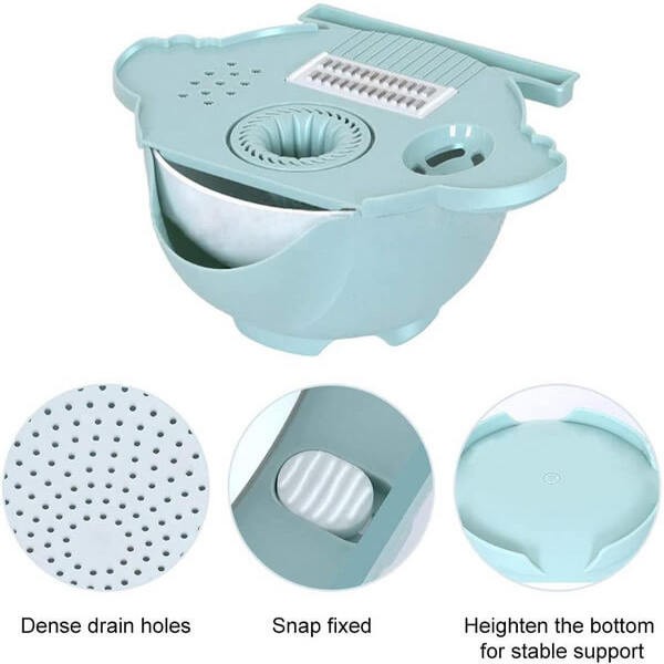 Vegetable Cutter With Drain Basket Kitchen