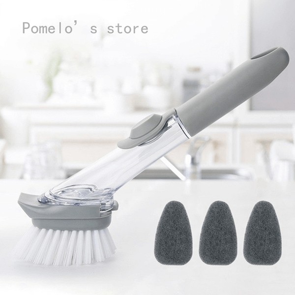 2 in 1 Liquid Soap Dishwashing Brush Scrubber