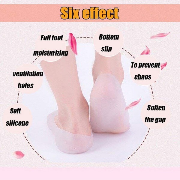 Soft Silicone Heels Protector Anti Crack Foot Spa Socks (Pair)