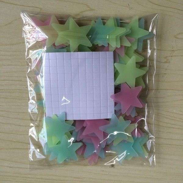 100pc 3D Colorful Wall Star Luminous Glow Sticker