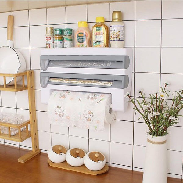 3 In 1 Wall Mounted Kitchen Tissue Roll Holder