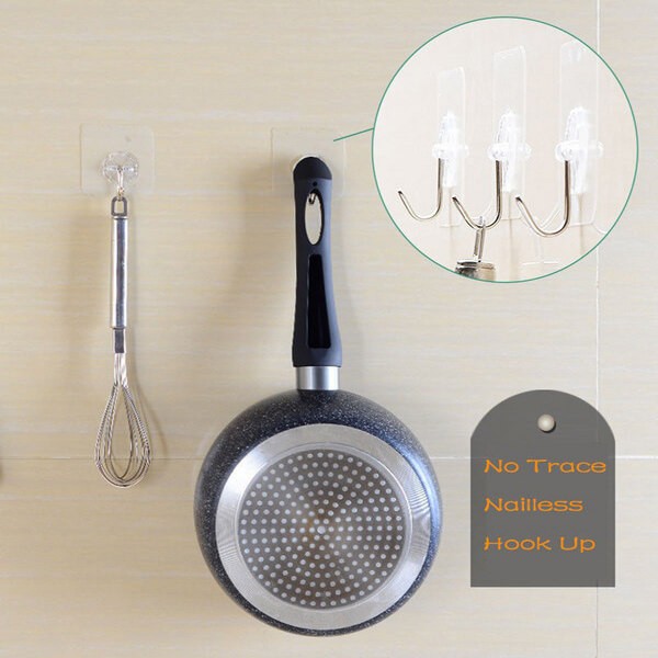 Adhesive Heavy Duty Wall Hooks Pack of 3