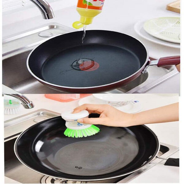 Liquid Soap Dispenser Wash Pot Brush