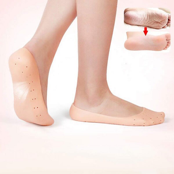 Soft Silicone Heels Protector Anti Crack Foot Spa Socks (Pair)