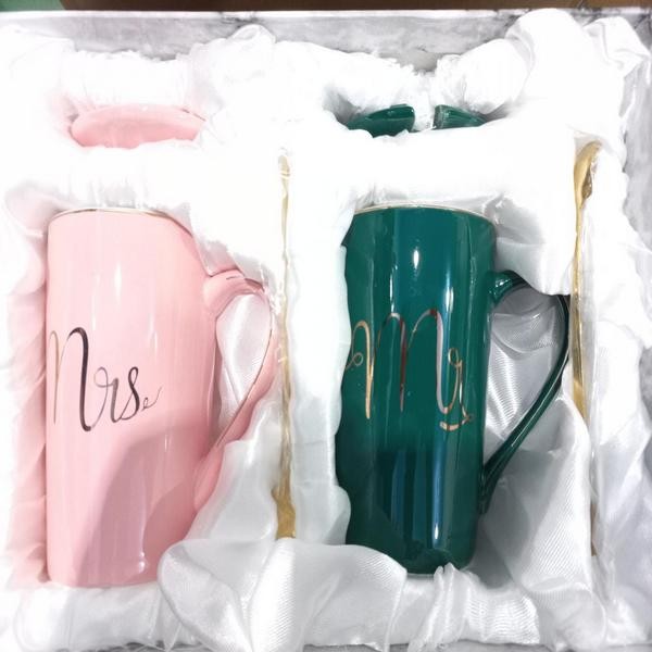 Couple Coffee Mug Pair With Spoon Gift Packing