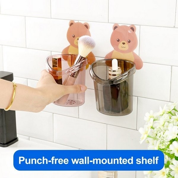 Cute Bear Bathroom Storage Rack/Cup