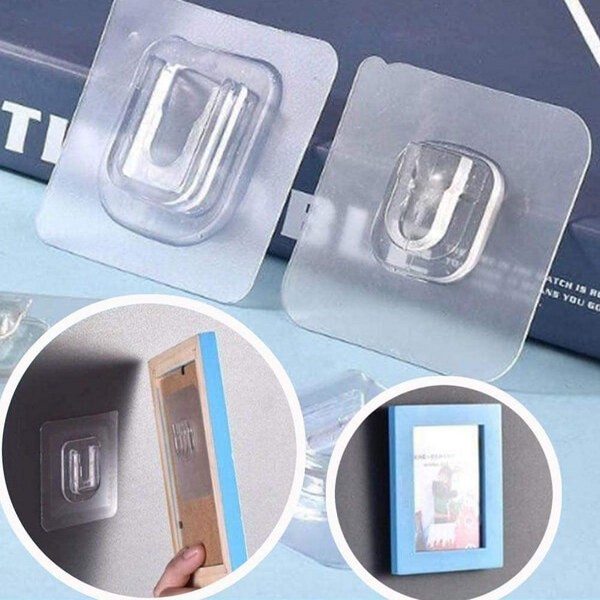 Double-Sided Adhesive Wall Hooks Pack of 4