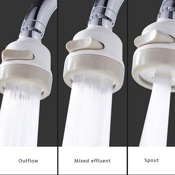 360°Rotatable 3 Modes Adjustment ABS Water Saving Tap Filter