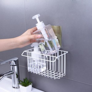 Iron Wall Mounted Hanging Hand Sanitizer Bottle Basket Towel Cosmetics Storage Rack Bathroom Organizer