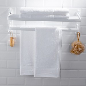 Bathroom Towel Foldable Wall Mounted  Rack Holder With Hooks