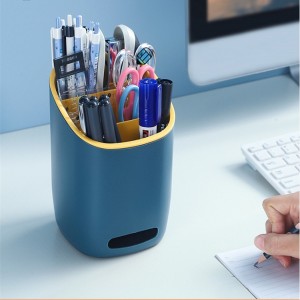 Multi-function Plastic PP Desk Pen Pencil Makeup Stationery Storage Box Organizer