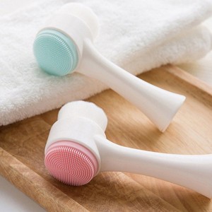 Double-sided Silicone Facial Cleanser Blackhead Remover Wash Massage Brush