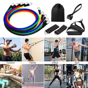 11Pcs Fitness Resistance Bands Set