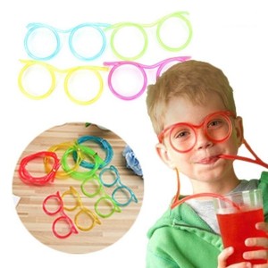 (One Dollar Deal) Creative Glasses Straw Flexible