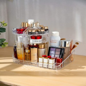360 Degree Rotating Multi-Function Acrylic Cosmetic Storage Display Case For Brushes Lipsticks Jewelry