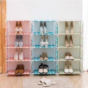 4 Layer Multi Colour Cloth Cabinet Shoe Rack