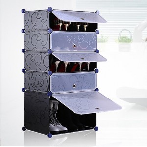 5 Layer Shoe Rack With Transparent Doors Easy To Install Shoes Shelf Organizer