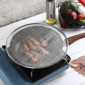 Stainless Steel Oil Splatter Screen Frying Pan