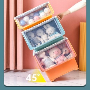 Transparent Toy Storage Box Basket Front Opening
