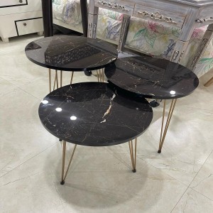 set of 3 Black Gold nesting table