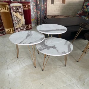 set of 3 White Glory nesting table