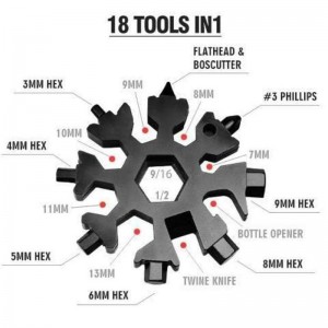 18 In 1 Stainless Steel Snowflake Wrench