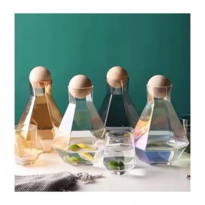 7-Pcs Nordic Style Classic Glass Set With Cork Lid Jug