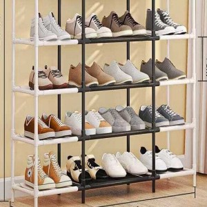 Shelf Removable 4-tier 3-row Metal Shoe Rack Storage Organizer