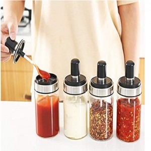 Spice Jar With Spoon For Kitchen