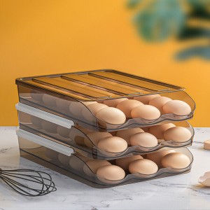 Auto Rolling Egg Holder Storage Box for Refrigerator