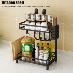 2 Tire Stainless steel kitchen storage shelf