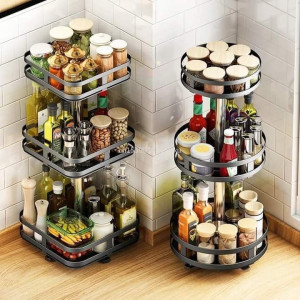 3 layer  360° Rotatable Metal Storage Organizer by MATRIX