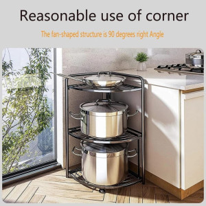 3 layer  Foldable Corner Shelf with Tripod Base