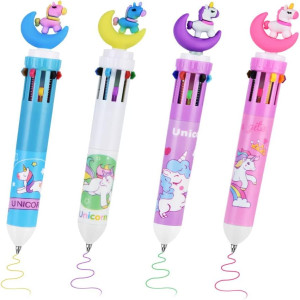 Multicolor Ball Pen, 5-in-1 Retractable Ballpoint Pens, 10 colours Roller Ball Multicolor Pens for Office School Supplies Students