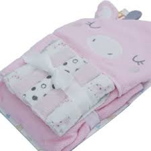 BON BEBE HOODED TOWEL _WITH WASHCLOTHES