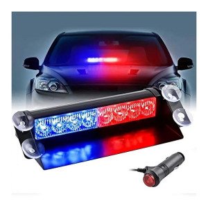 Police Red And Blue Dashboard Flasher Light 12 LED