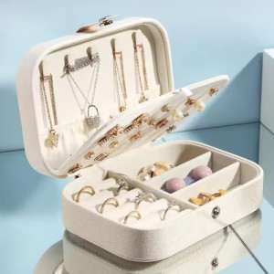 Double-Layer Jewelry Storage Box Portable Travel Jewelry Holder Organizer