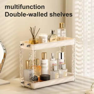 2 Layers Plastic Storage Rack Counter Organizer Vanity Tray