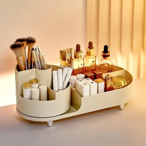 1pc Elegant 360° Rotating Makeup Organizer: Versatile, Sleek, & Easy to Use