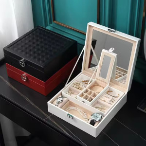 Luxury Leather Jewellery Organizer With Multi Compartments