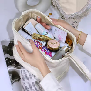 Double Layer Cosmetic Bag With Large Capacity