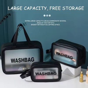 3PCS/SET PVC Waterproof Transparent Cosmetic Bag Wash Bath Storage Bag Travel Multi-function Storage Bag
