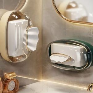 Wall-Mounted Glossy Transparent Tissue Holder