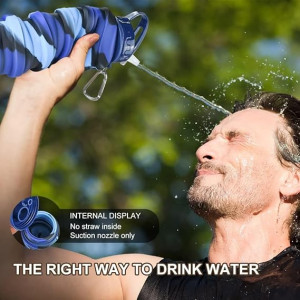 16oz Silicone Collapsible Water Bottles Portable & Leak Proof for Outdoor Adventures