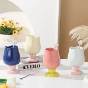 Creative Tulip Shape Ceramic Cup - Unique and Stylish Drinkware