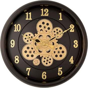 Umi Moving Gear Wall Clock - Industrial Style Decor for Your Living Room