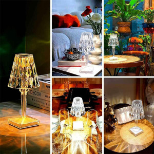 Vibrant Multicolour Diamond Acrylic Table Lamp - Illuminate Your Space