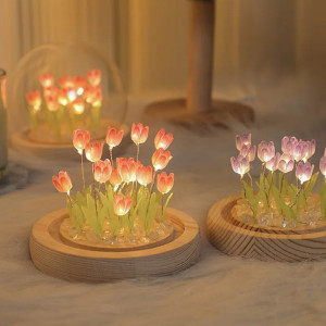 Tulip Dome Light Flower – Romantic LED Glass Dome Decor & Gift