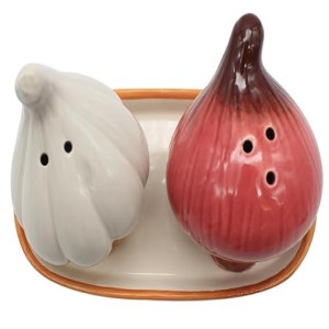 Garlic & Onion Salt and Pepper Shaker Set – Ceramic
